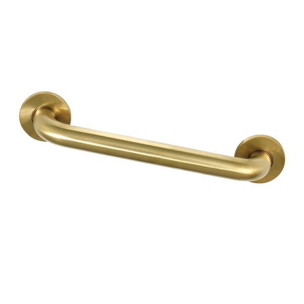 Contemporary DR514127 Meridian 12" Decorative ADA Grab Bar, Brushed Brass, 14.81 L, Brass